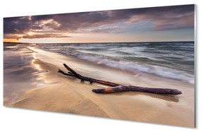 Pannello paraschizzi cucina Tramonto sul mare della spiaggia di Danzica 100x50 cm