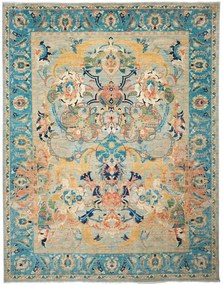 Samarkand Tappeto orientale 360x280 Grigio (Pakistan) Annodato A Mano