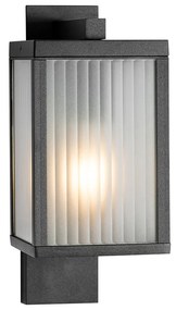 Lanterna da parete per esterni nera con vetro rigato IP44 - Charlois