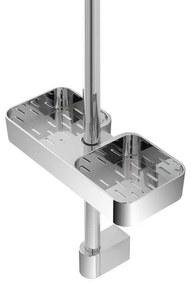 Mensola per asta saliscendi con D. 18, 22, 25 cm in ABS cromo Hidra