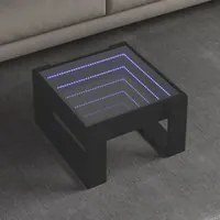 Tavolino da Salotto con LED Infinity Nero 50x53x30 cm 847624