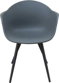 JERRI - set tavolo in alluminio cm 90/180 x 90 x 75 h con 8 Poltrone Dynamo