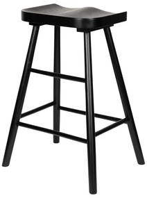 Sedia da bar nera in rovere massiccio (altezza della seduta 65,5 cm) Vander – White Label