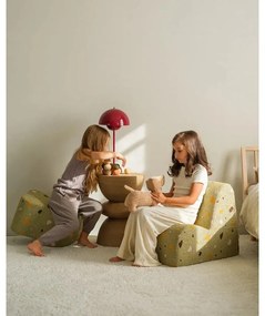 Poltrona per bambini verde con rivestimento in bouclé e ciniglia Terrazzo Cloud – Wigiwama