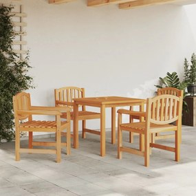 Set Da Pranzo Per Giardino 5 Pz İn Legno Massello Di Teak /