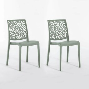 Sedia da giardino London Stone NEW GARDEN verde salvia, set da 2 pezzi