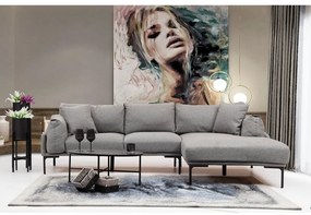 Divano angolare grigio , angolo destro Leo - Artie