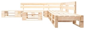 Set divani da giardino con pallet 6 pz naturale in legno