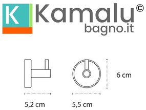 Kamalu - appendino singolo in acciaio inox e dettagli in abs nero | nico-n