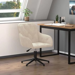 Sedia Da Ufficio Girevole Crema İn Velluto /