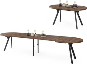 Tavolo ovale allungabile EXPANSO Rovere Marrone / gambe nere