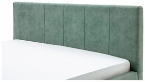 Letto matrimoniale imbottito verde con contenitore con rete inclusa 160x200 cm Lizzano – Meise Möbel