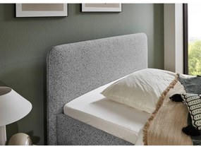 Letto matrimoniale imbottito grigio chiaro con contenitore con rete inclusa 140x200 cm Primo – Meise Möbel