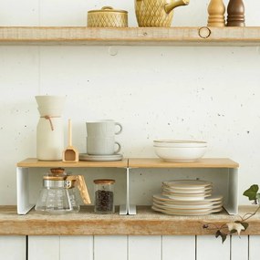Ripiano aggiuntivo bianco/di colore naturale in metallo 30,5x14 cm Tosca – YAMAZAKI
