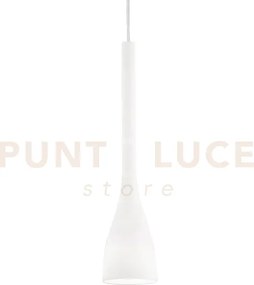 Flut sospensione in vetro soffiato bianco 1 luce attacco e27 14,5cm