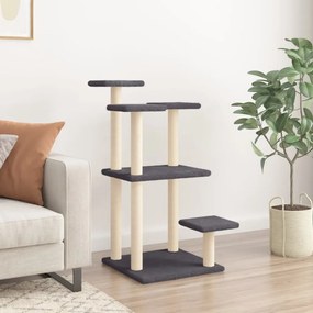 Pali tiragraffi per gatti con piattaforme grigio scuro 98,5 cm