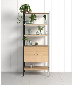 Libreria nera in rovere 90x180 cm Jungend - Woodman