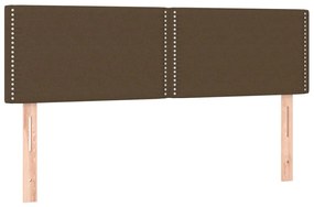 Testiera a led marrone scuro 144x5x78/88 cm in tessuto