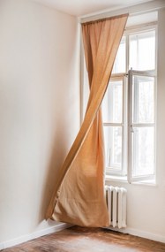 Tenda in lino con tasca per aste - 53x90" / 135x229cm Mustard