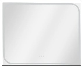 Specchio con illuminazione integrata bagno rettangolare SENSEA L 100 x H 80 x P 3 cm grigio / argento