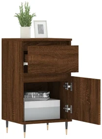 Credenze 2 pz rovere marrone 40x35x70 cm in legno multistrato