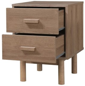 Comodino effetto rovere in colore naturale Melanie - Støraa