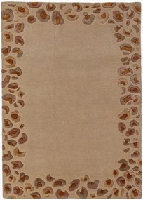 Tappeto a pelo corto fatto a mano Leopard Frame