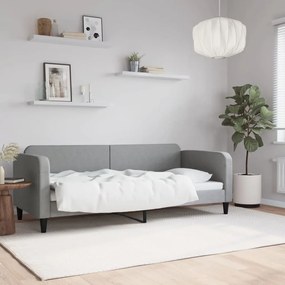 Letto da giorno grigio chiaro 80x200 cm in tessuto