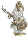 Statua Decorativa DKD Home Decor 37 x 25 x 50 cm Dorato Bianco Musicista