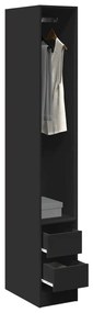 Armadio Nero 30x50x200 Cm İn Legno Multistrato /