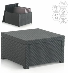 Tavolino da esterno grigio in rattan 56x56 cm - Juinsa