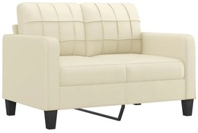 Set di divani 2 pz con cuscini crema in similpelle