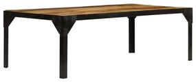Tavolino Da Salotto İn Legno Massello Di Mango E Acciaio 110 Cm /