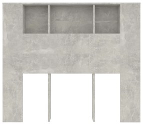 Testiera con scomparti grigio cemento 120x18,5x104,5 cm
