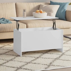 Tavolino Da Salotto Bianco 102x55,5x52,5 Cm Legno Multistrato /