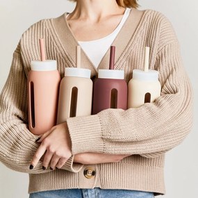 Cannuccia in silicone con scopino per pulizia e tappo inclusi Milk Coffee – Muuki