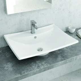 Kamalu - Lavabo da appoggio moderno 60cm linea Litos-T160