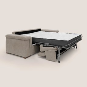 Giunone divano letto con materasso alto 18 cm e poggiatesta reclinabili in tessuto impermeabile T02 beige