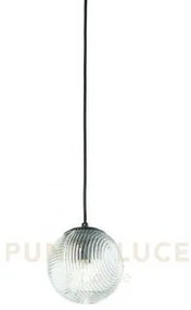 Sospensione vetro bella 1 trasparente d.15cm h.16cm 1 luce attacco e27