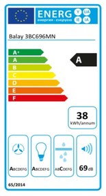 Cappa Classica Balay 3BC696MN 90 cm 600 m3/h 69 dB 220 W Nero