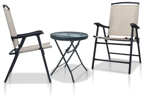 Set Da Bistrot 3 Pz Crema İn Acciaio /