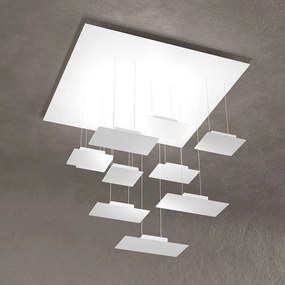 Sospensione Moderna Pixel Metallo Bianco 10 Luci Gx53