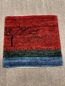 Gabbeh Tappeto 40 x 40 Rosso (Iran) Annodato A Mano