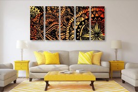 Quadri 5 pezzi – Mandala ad acquerello