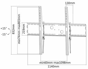 Supporto TV Neomounts LFD-W2000 60" 100"