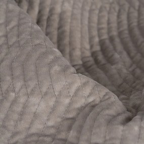 Copriletto grigio in velluto con rivestimento trapuntato 180x260 cm – Ixia