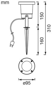 Ledvance - Lampada LED da esterno NAUT SPIKE LED/2W/12V IP44