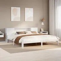 Letto Libreria senza Materasso Bianco 200x200 cm Legno di Pino 3322524