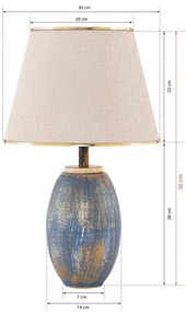 Lampada da tavolo RAMZES 1xE27/40W/230V crema/blu