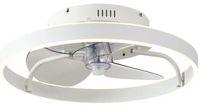 Ventilatore da soffitto bianco 50 cm con LED dimmerabile e telecomando - Maddy